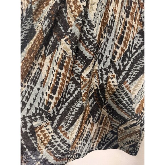 Kasper Tank Top Black Brown Gray Geometric with Metallic Thread Womans XL - Picture 5 of 5